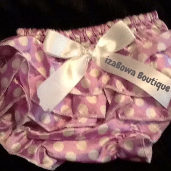Purple Polka Dot Satin Ruffle Bloomer - Ruffle Butt - Picture 1 of 1